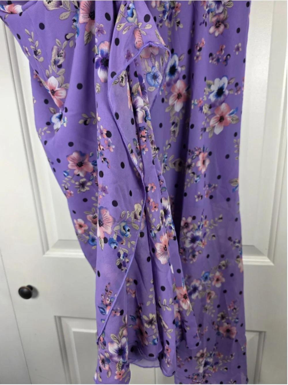 Anthony Original Sz 1X NWT 2 pc Purple Floral Embroidered Tunic Chiffon Skirt